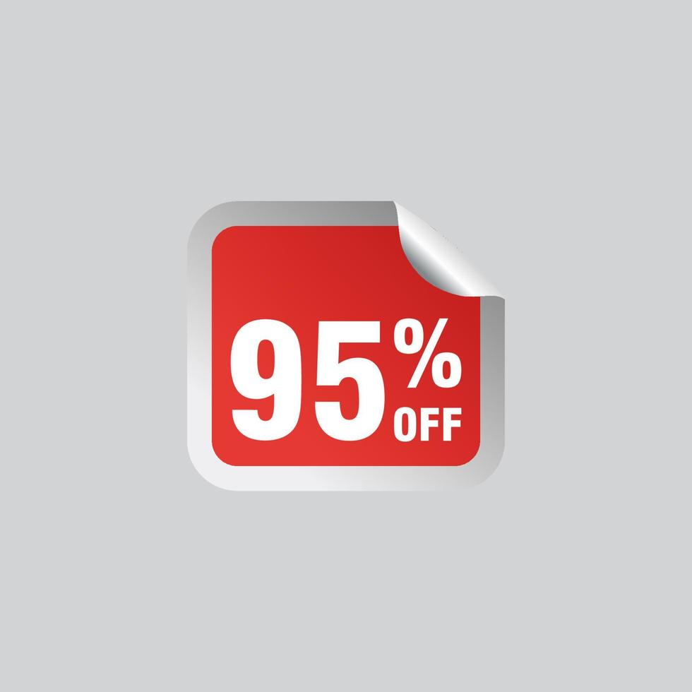 95 discount, Sales Vector badges for Labels, , Stickers, Banners, Tags, Web Stickers, New offer. Discount origami sign banner.