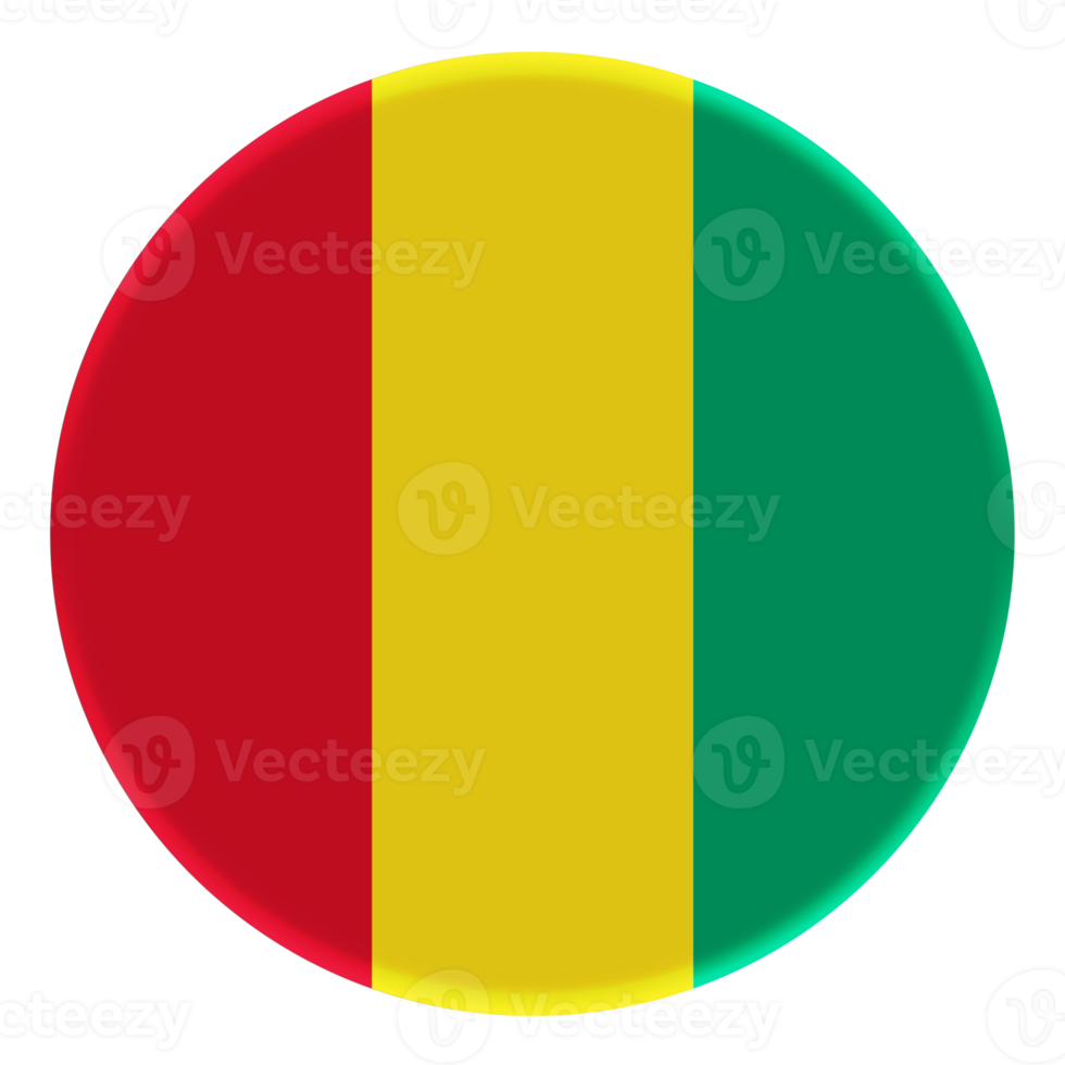 3d flagga av guinea på en avatar cirkel. png