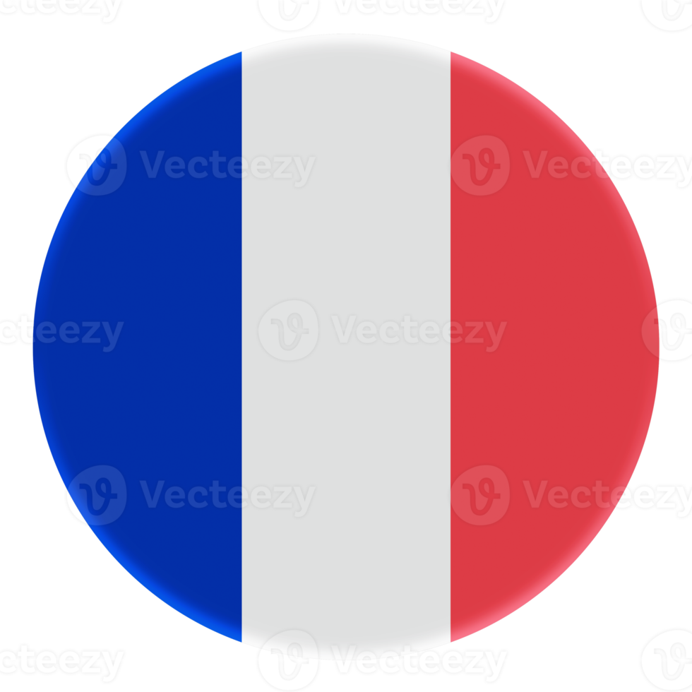 3D Flag of France on avatar circle. png