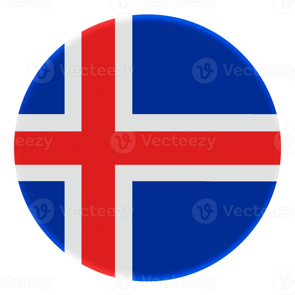 3D Flag of Iceland on avatar circle. png