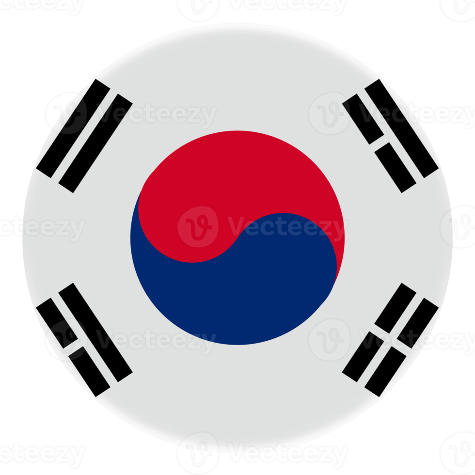 3D Flag of South Korea on avatar circle. png