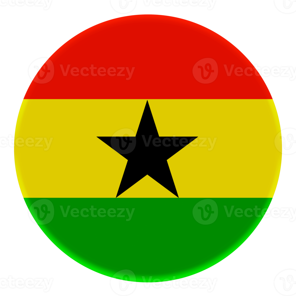 3d flagga av ghana på avatar cirkel. png