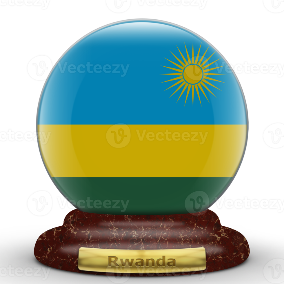 drapeau 3d du rwanda sur un fond de globe. png