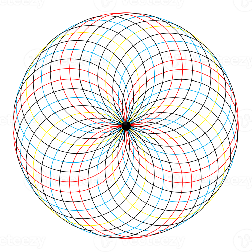 The abstract multi color circles stack. png