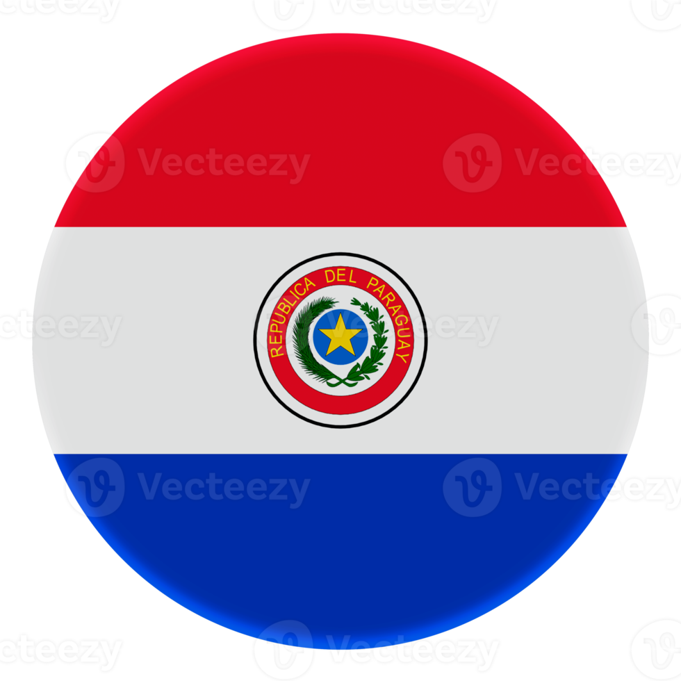 3d bandera de paraguay en el círculo de avatar. png