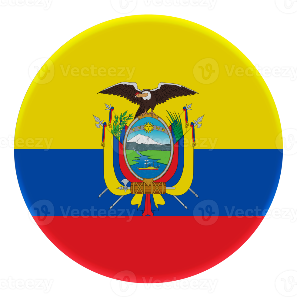 3D-Flagge von Ecuador auf einem Avatar-Kreis. png