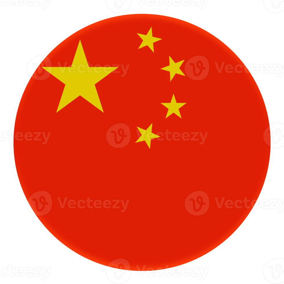 3D Flag of China on avatar circle. png