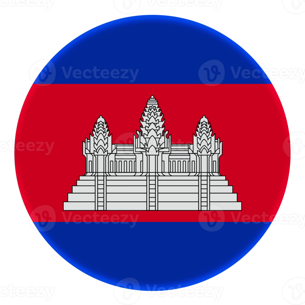 3d flagga av cambodia på avatar cirkel. png