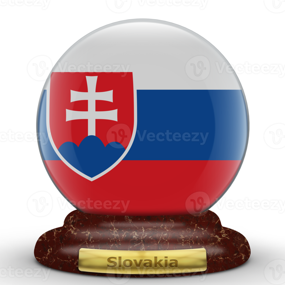 3D Flag of Slovakia on a globe background. png