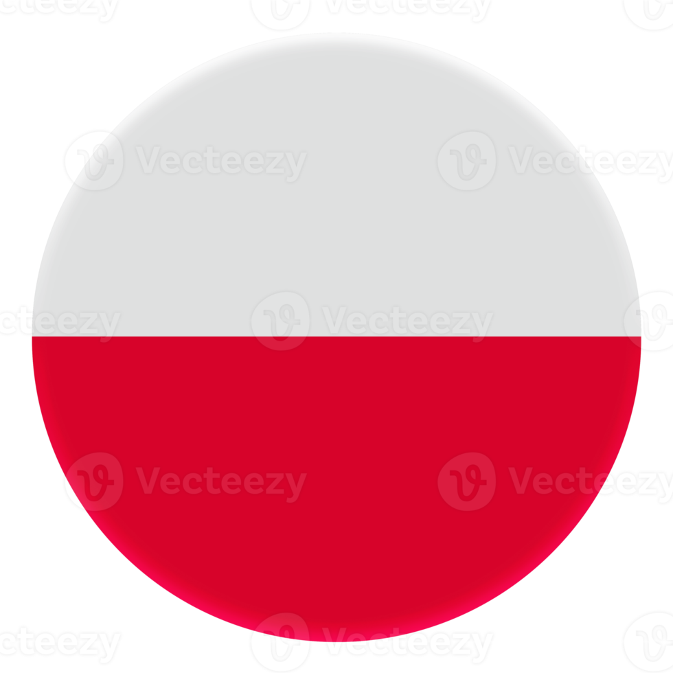 3d bandera de polonia en el círculo de avatar. png