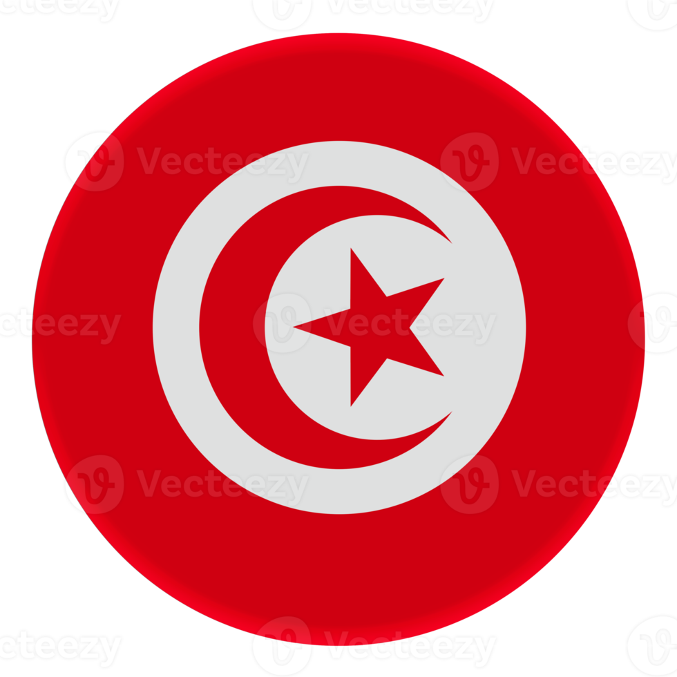 3d bandera de túnez en el círculo de avatar. png