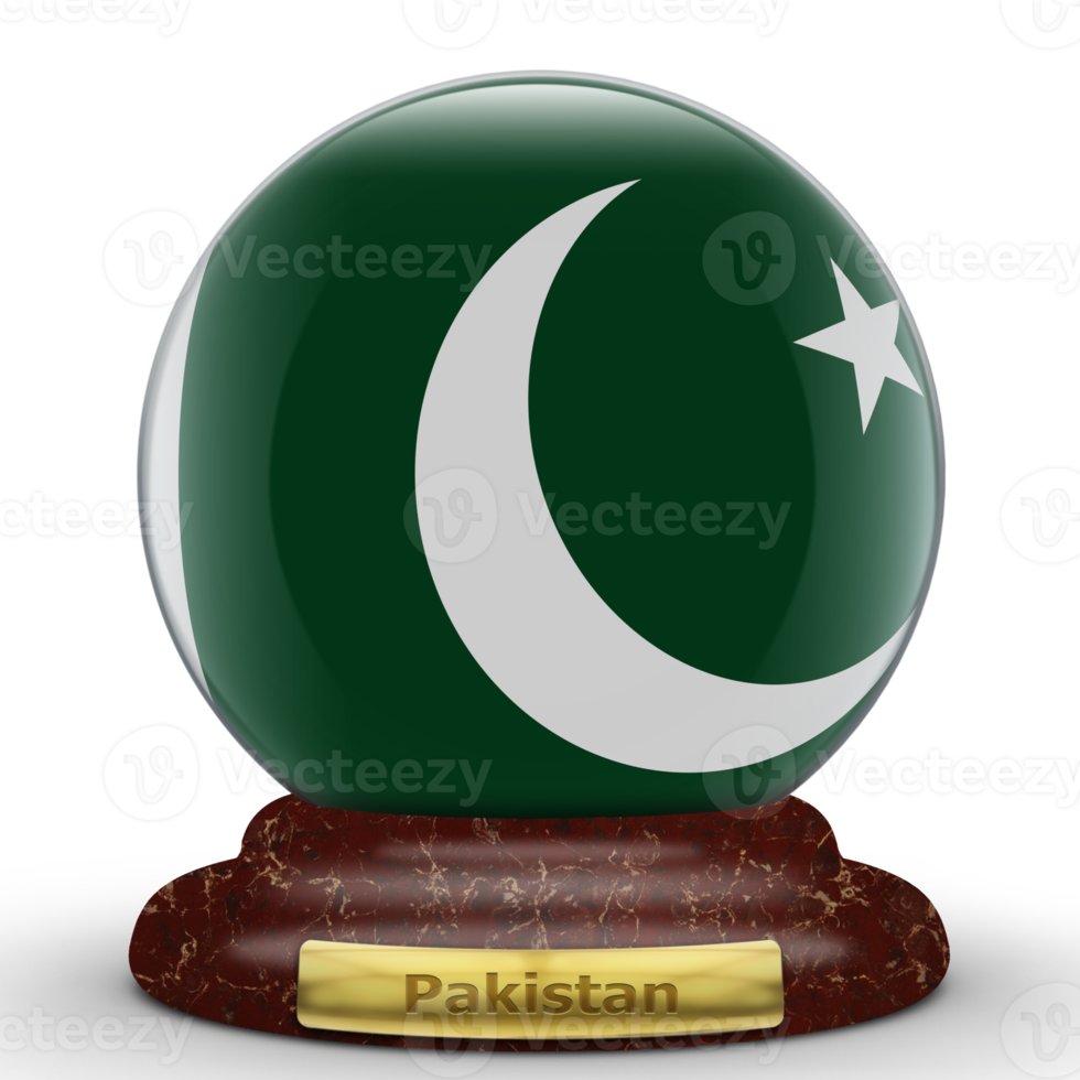 drapeau 3d du pakistan sur fond de globe. png