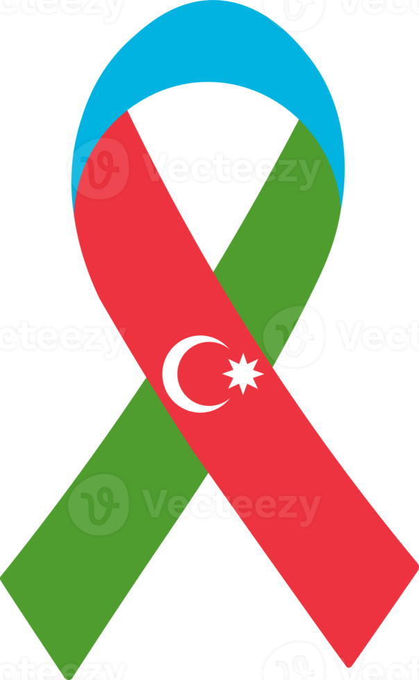 3D Flag of Azerbaijan on a fabric ribbon. png