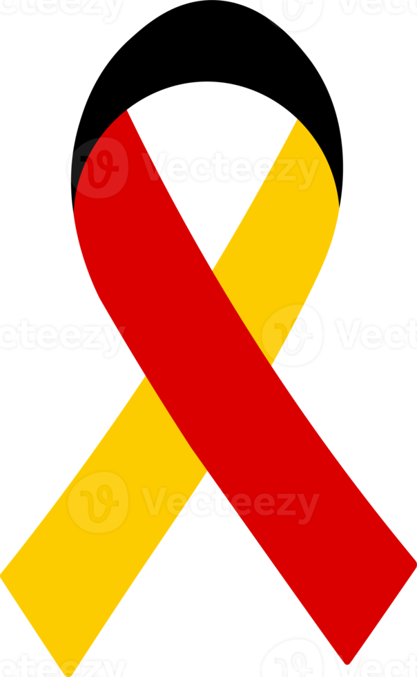 3D Flag of Germany on a fabric ribbon. png