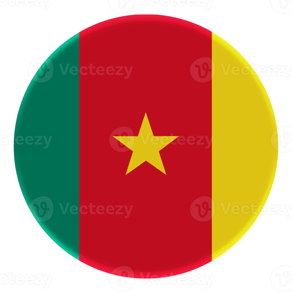 3D Flag of Cameroon on avatar circle. png