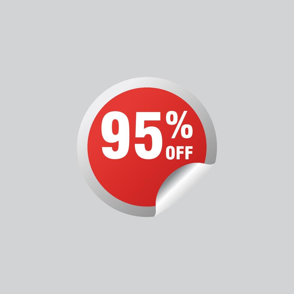 95 discount, Sales Vector badges for Labels, , Stickers, Banners, Tags, Web Stickers, New offer. Discount origami sign banner.