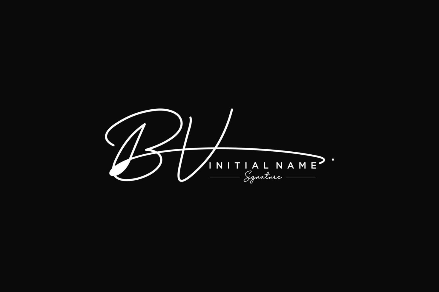 Initial BV signature logo template vector. Hand drawn Calligraphy lettering Vector illustration.