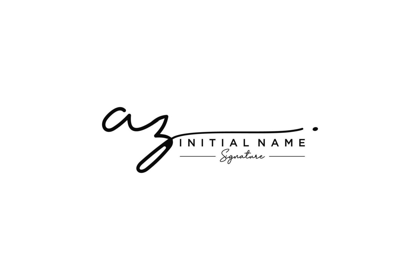 Initial AZ signature logo template vector. Hand drawn Calligraphy lettering Vector illustration.