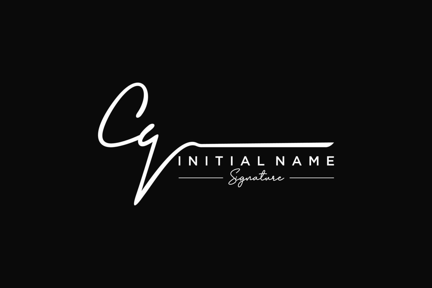 Initial CQ signature logo template vector. Hand drawn Calligraphy lettering Vector illustration.