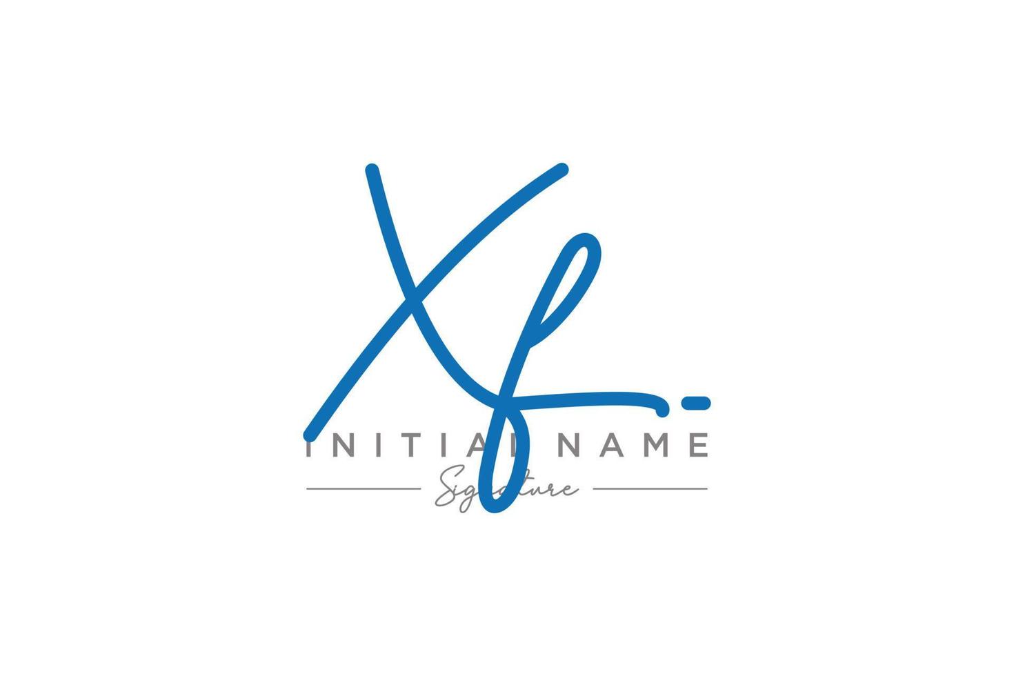 Initial XF signature logo template vector. Hand drawn Calligraphy lettering Vector illustration.