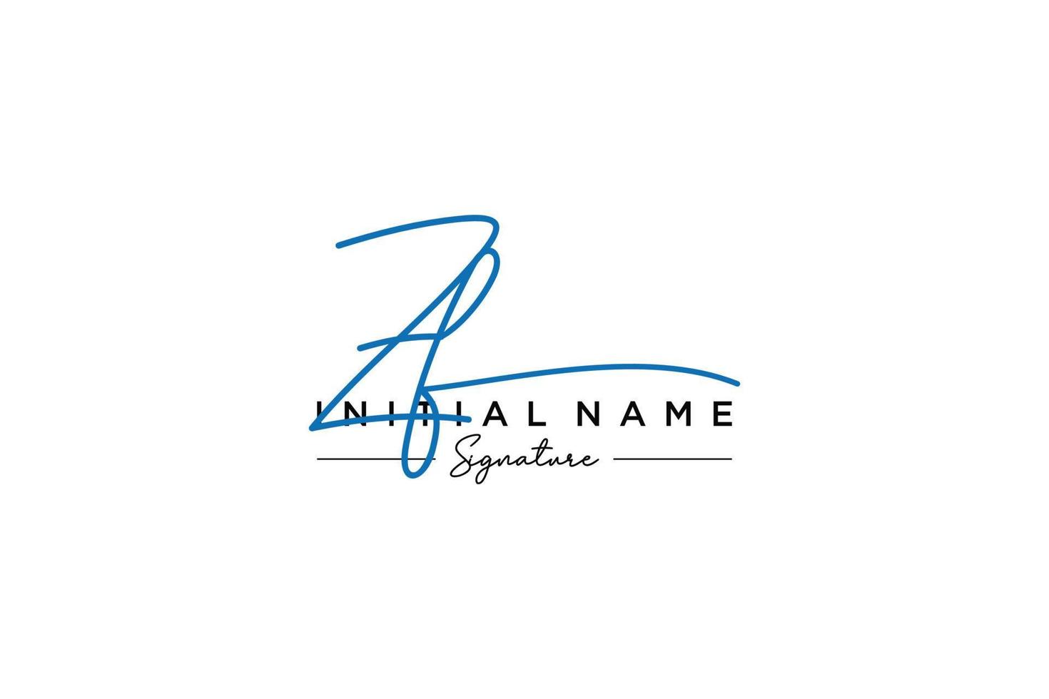 Initial ZF signature logo template vector. Hand drawn Calligraphy lettering Vector illustration.