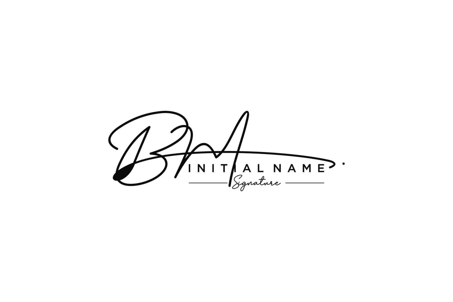 Initial BM signature logo template vector. Hand drawn Calligraphy lettering Vector illustration.