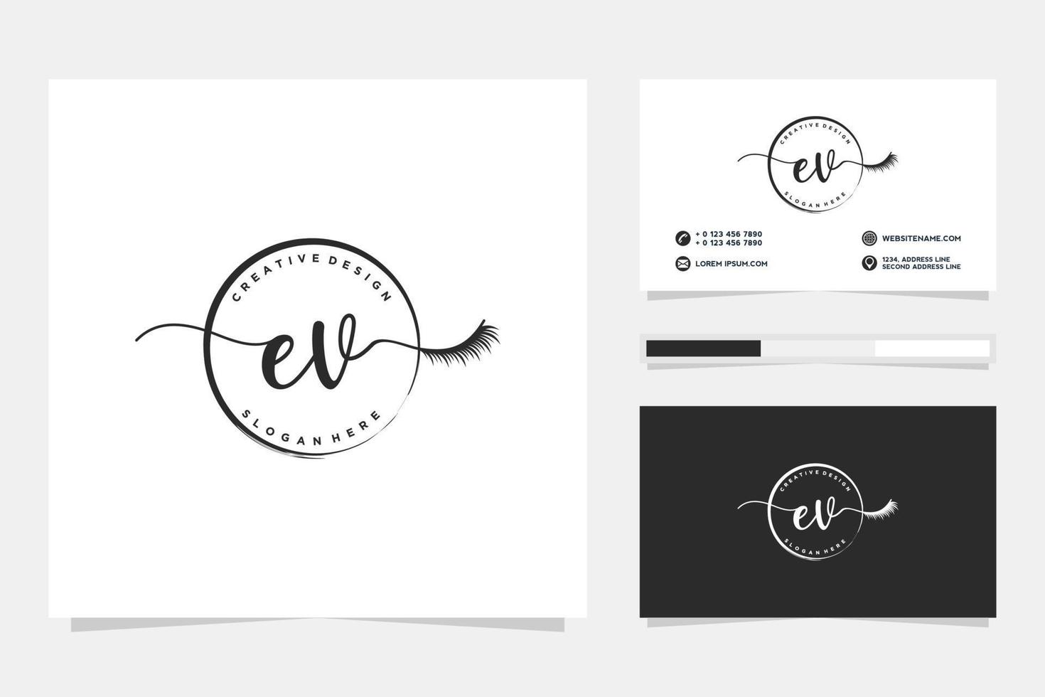 Initial EV Feminine logo collections and business card templat Premium Vector