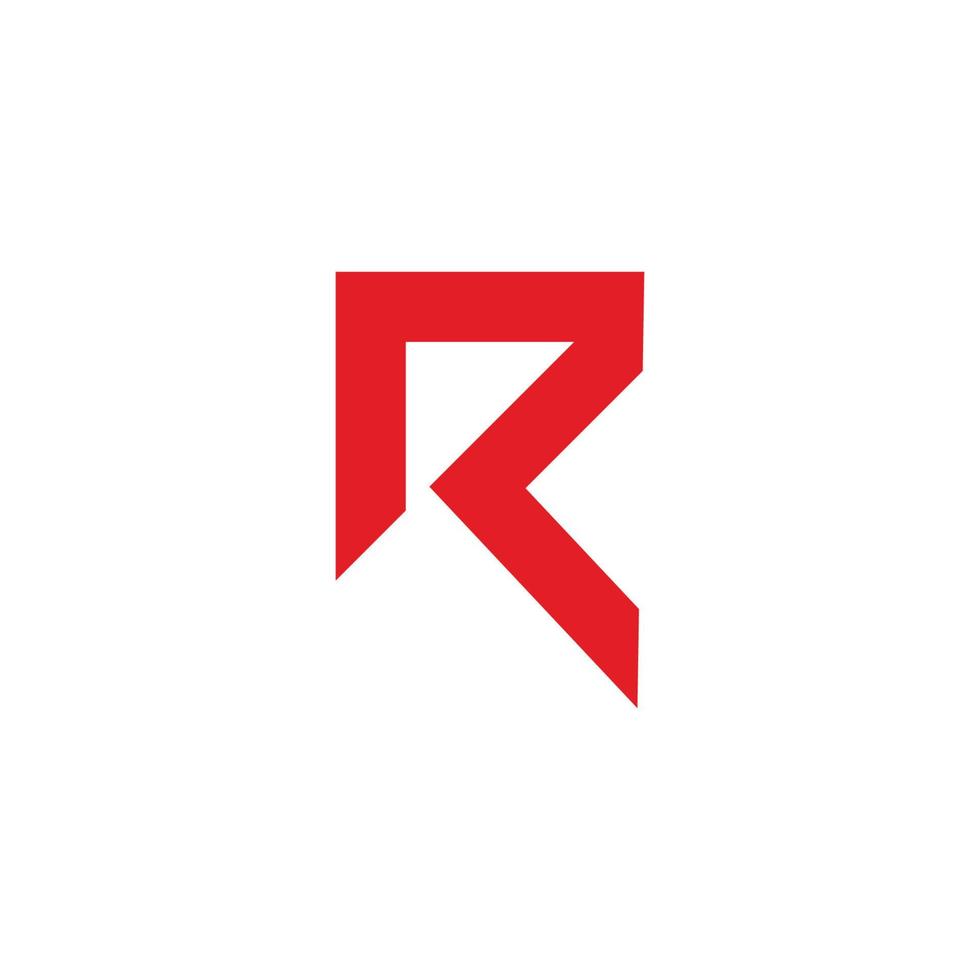 letter r simple geometric line logo vector