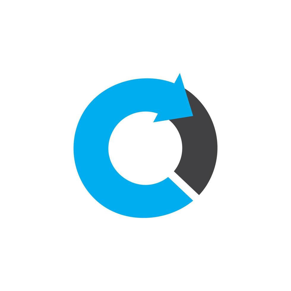letter c circle arrow colorful design logo vector