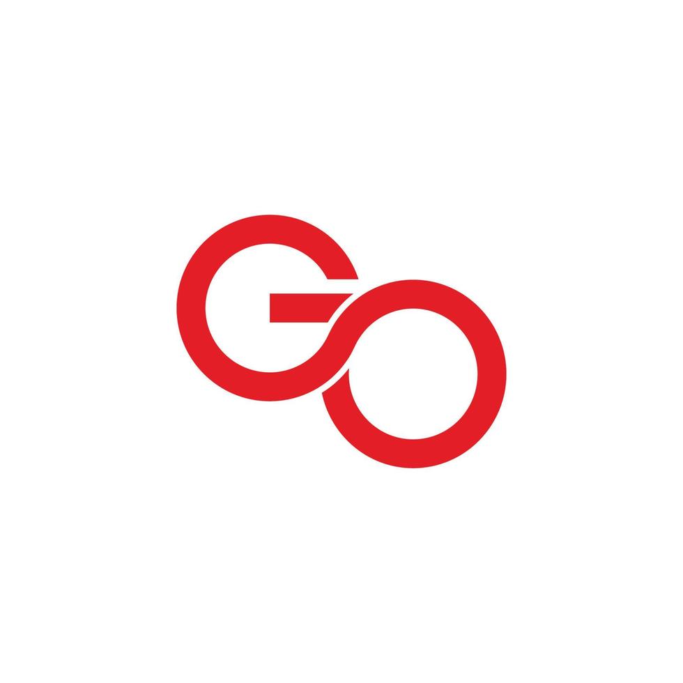 letter go curves linked design symbol vector