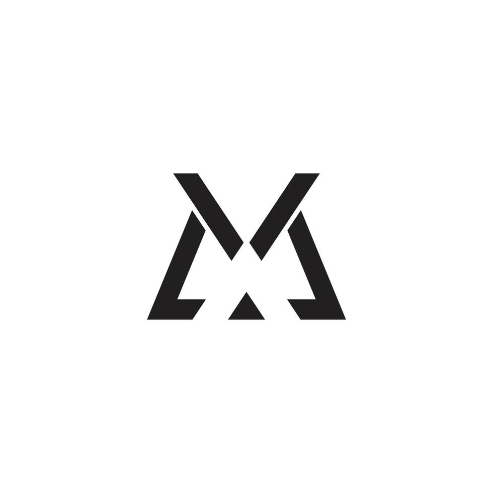 letter mk line triangle simple geometric flat logo vector