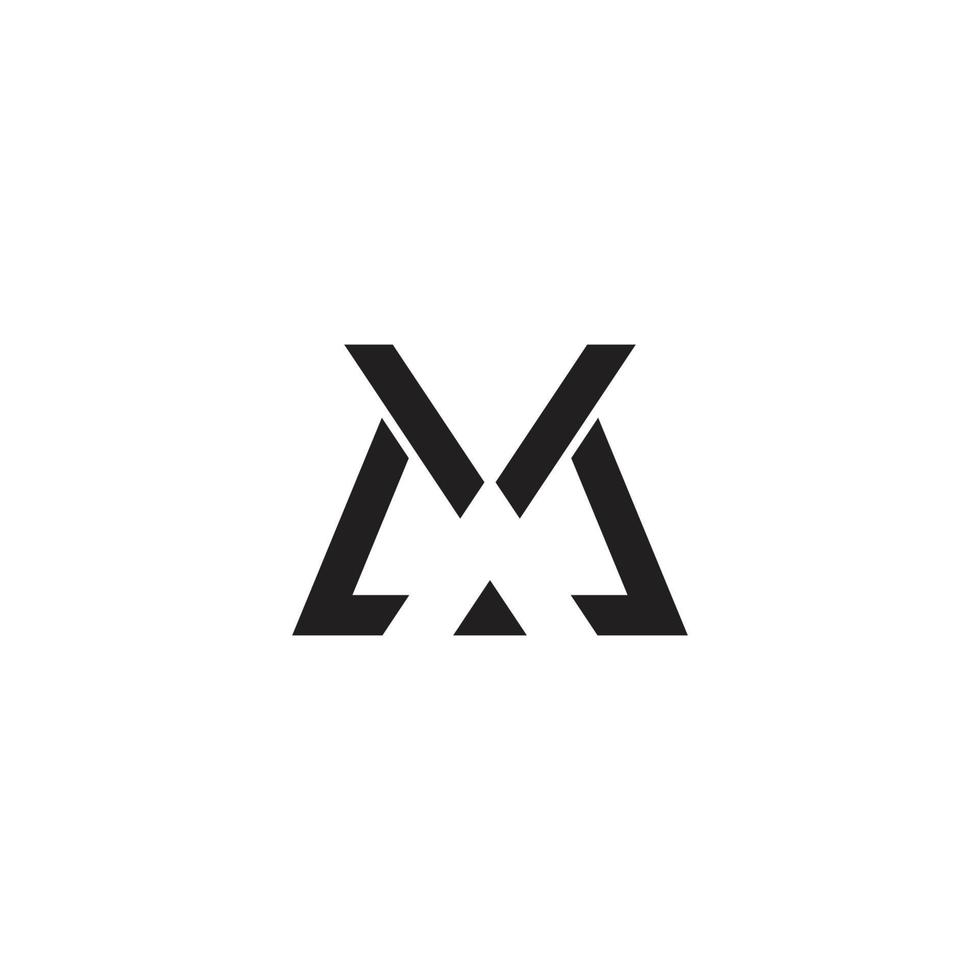 letter mk line triangle simple geometric flat logo vector