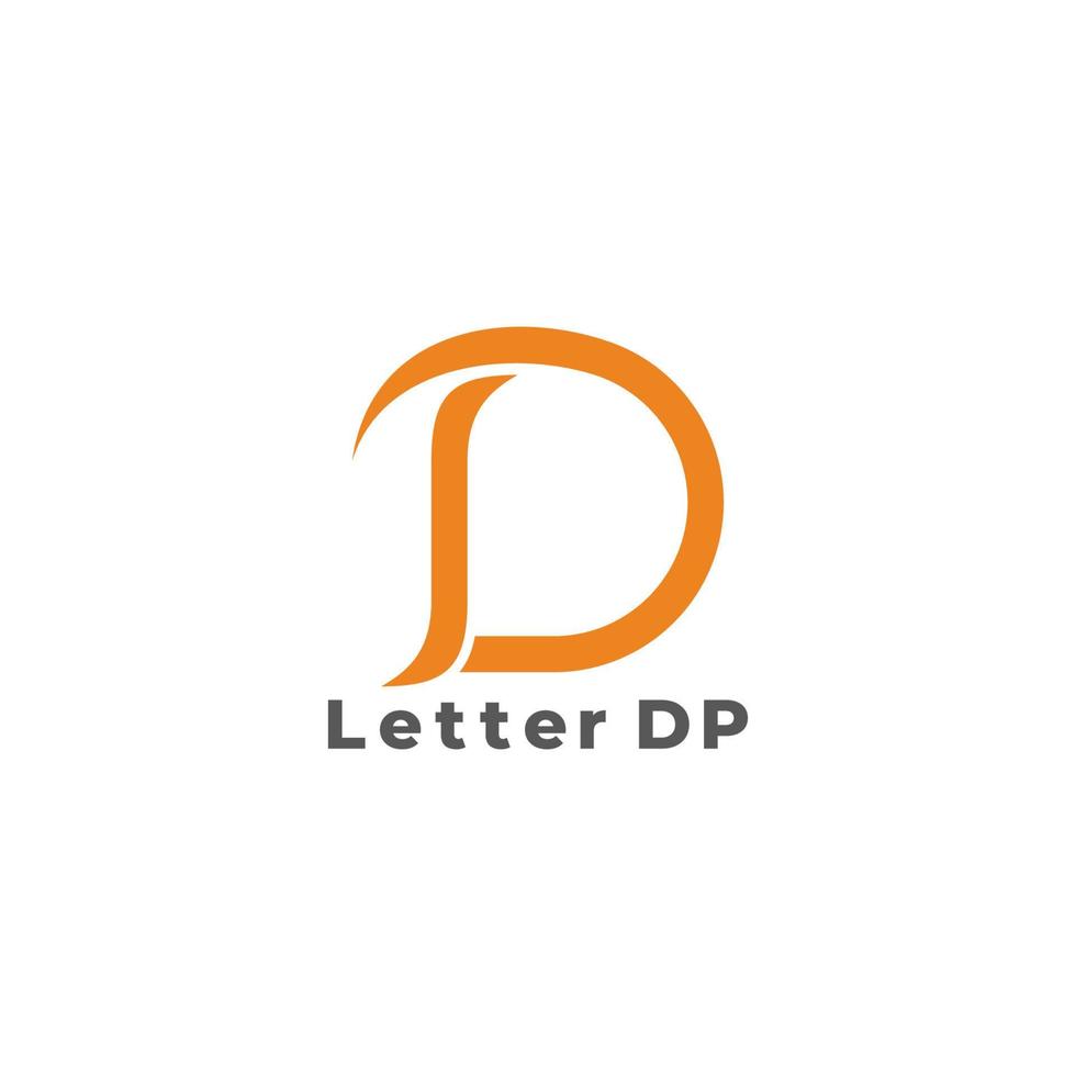 letter dp curves geometric motion logo vector