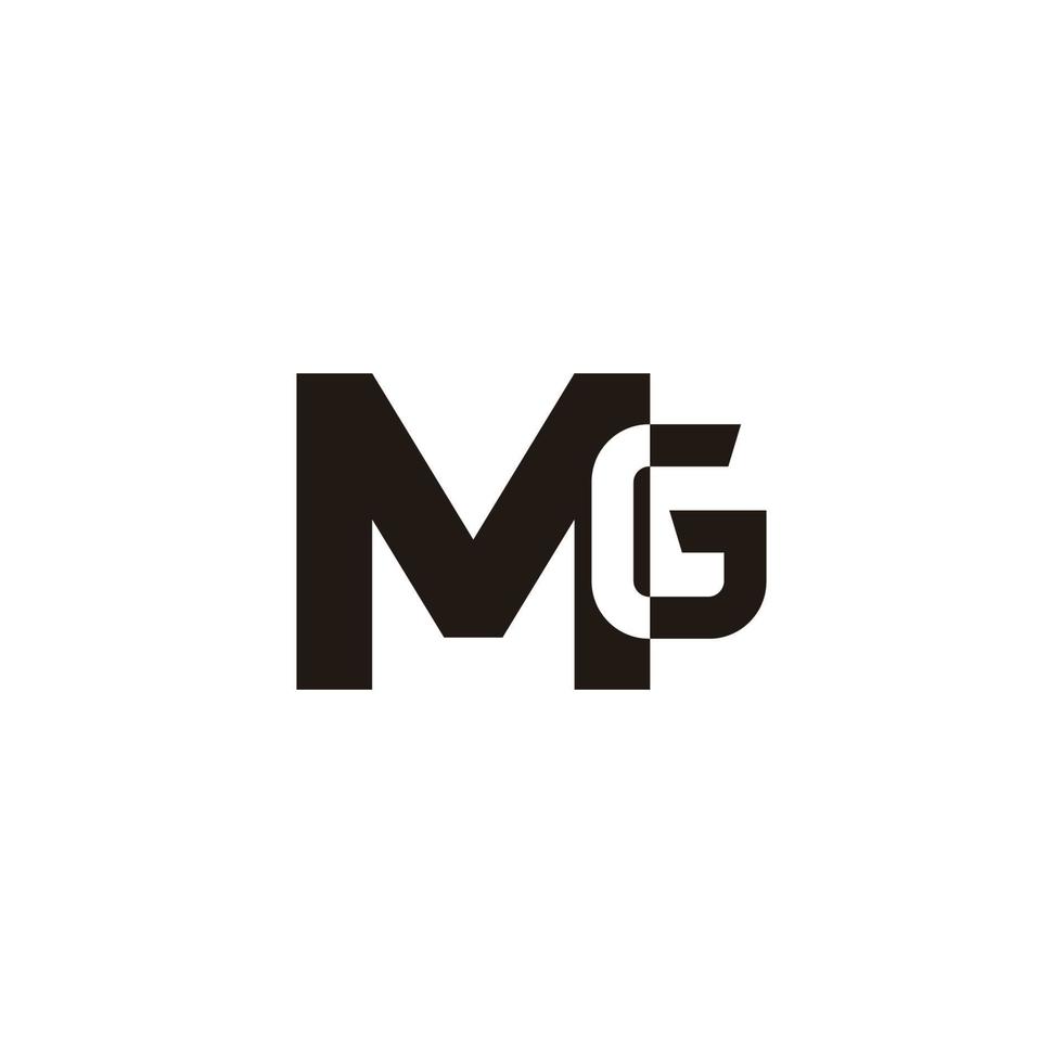 letter mg simple linked geometric brand identity logo vector