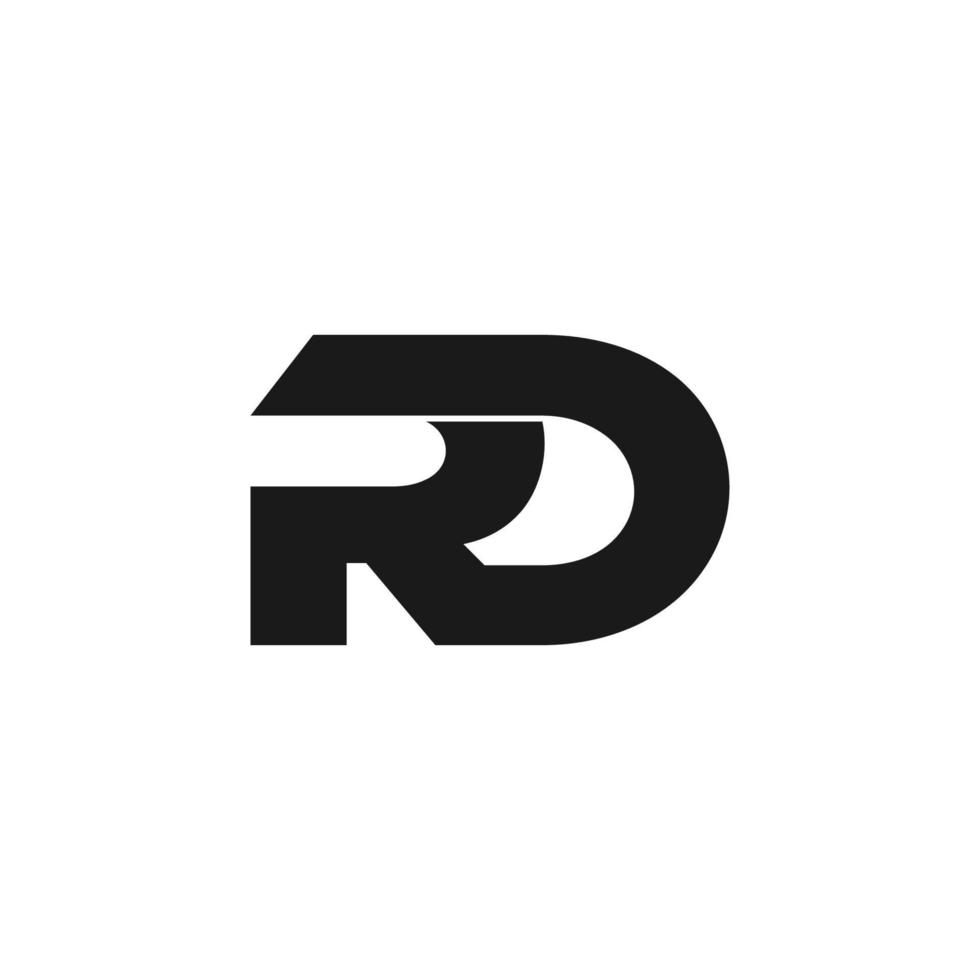 letter rd symbol  linked geometric design logo vector