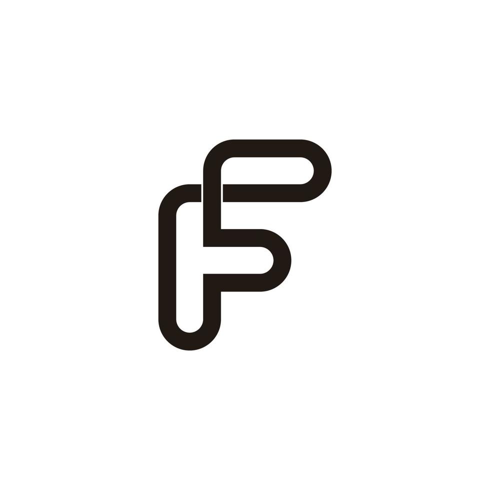 letter f infinity line geometric logo vector