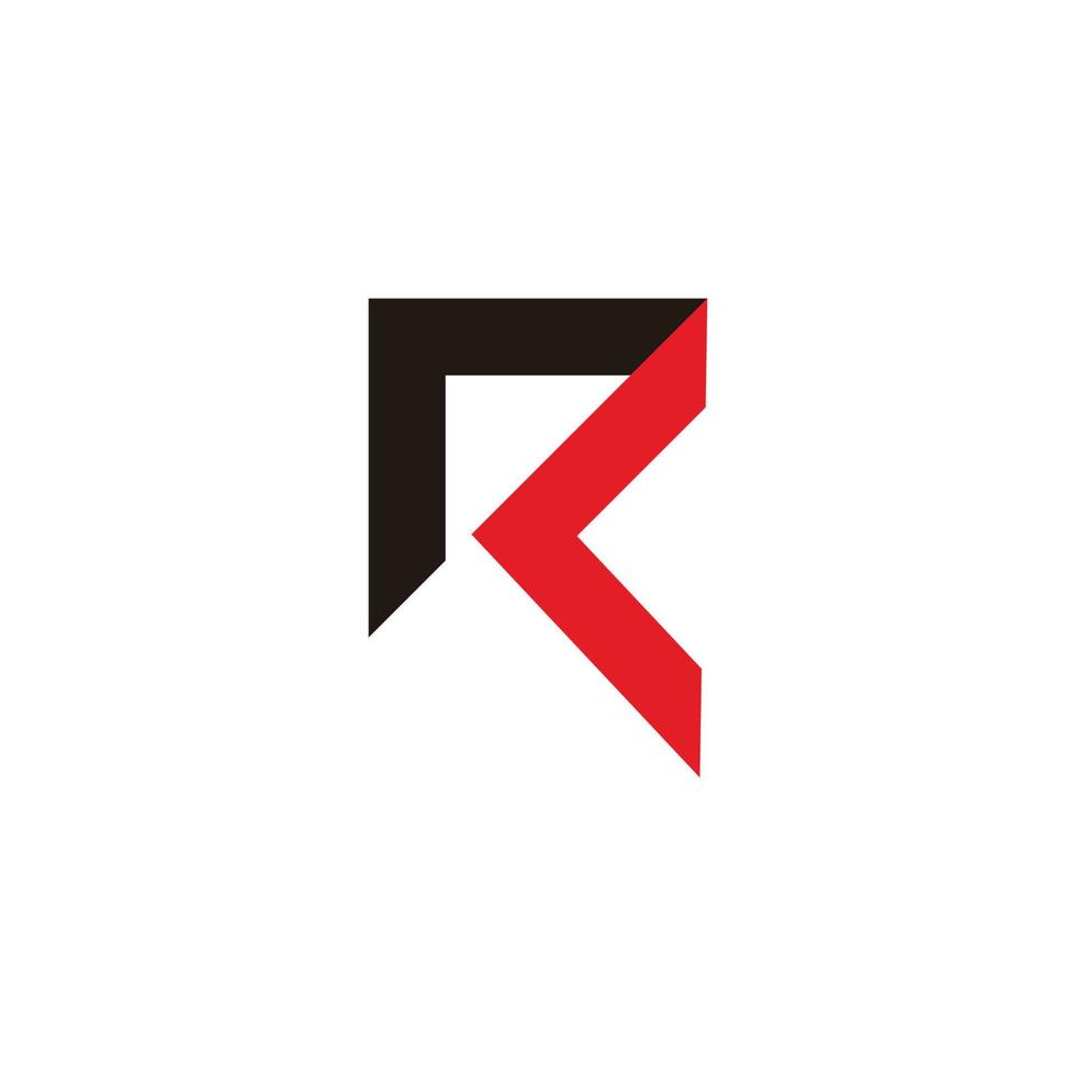 letter lr linked arrows simple geometric colorful logo vector