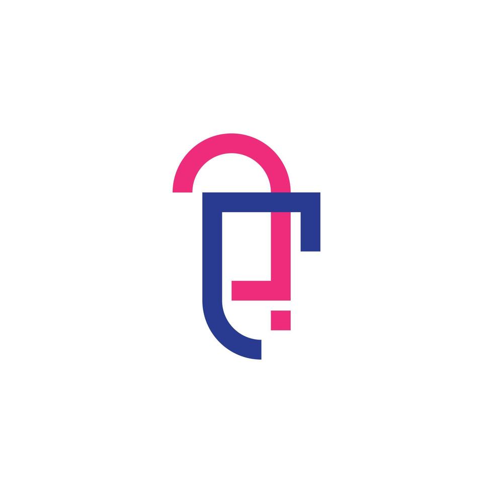 letter rj colorful linked geometric logo vector
