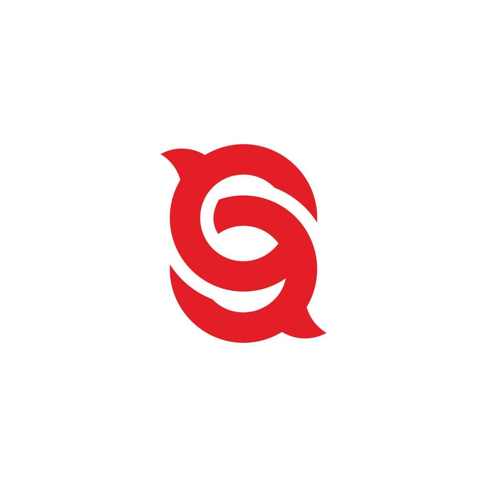 letter gs curves connect logo vector