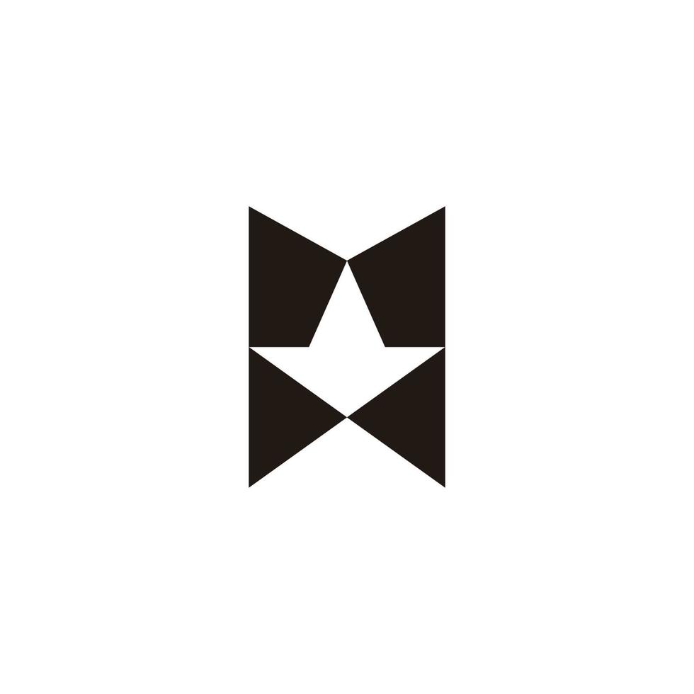 letter m down arrow simple geometric logo vector