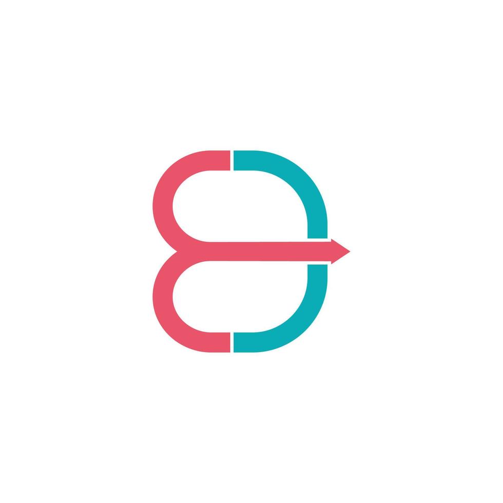 abstract letter ed simple motion arrow geometric line logo vector