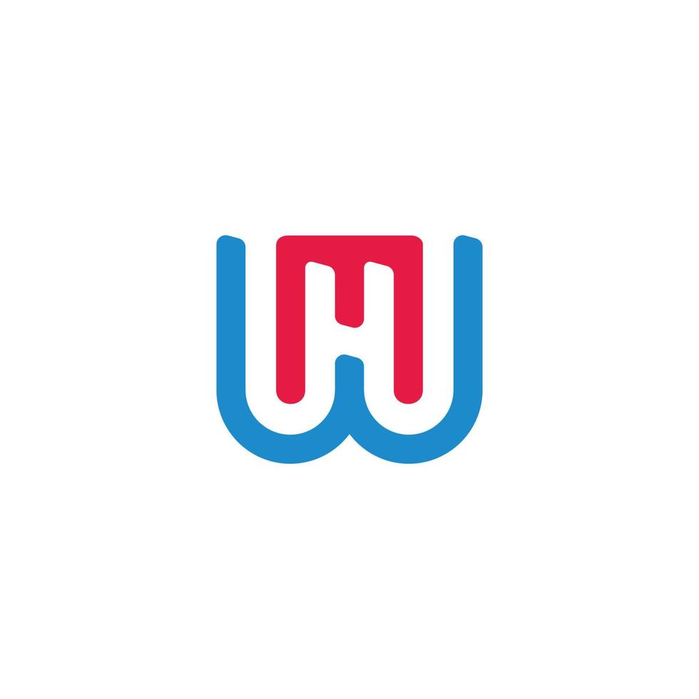 letter mw simple geometric colorful line logo vector
