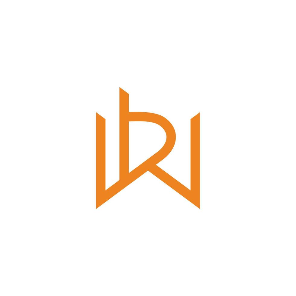 letter wb simple geometric line design logo vector