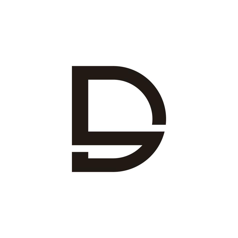 abstract letter ds simple geometric line design symbol logo vector