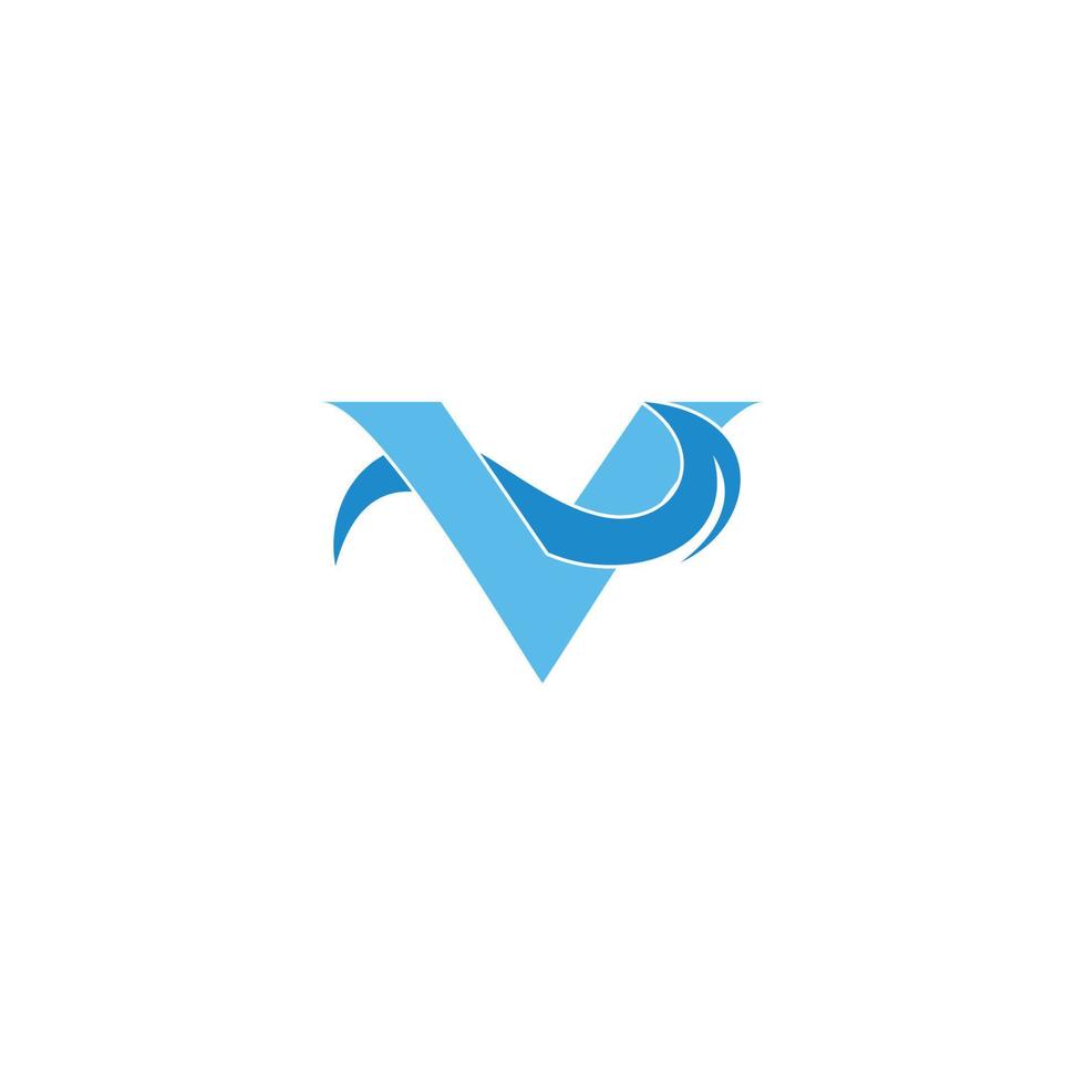 letter v pure water colorful motion logo vector