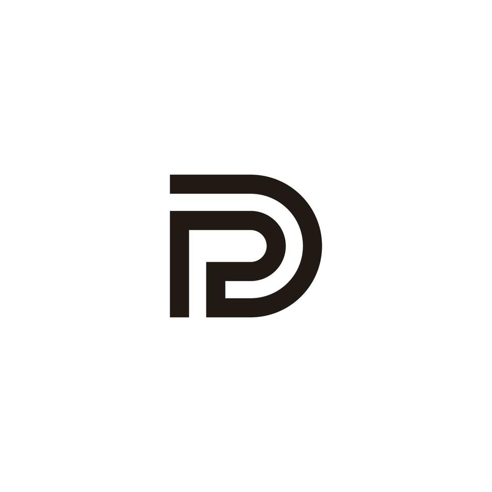 letter pd simple stripes geometric linear logo vector