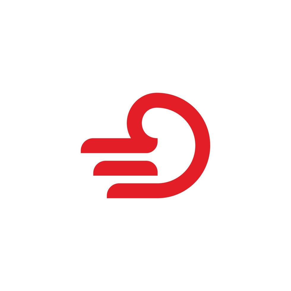 letter d fast movement simple line logo vector