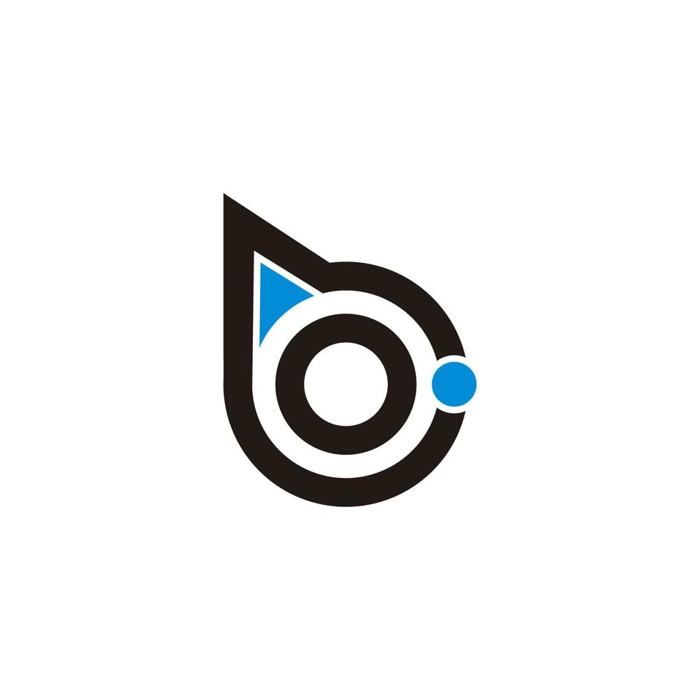 letter b circle geometric arrow dot colorful logo vector