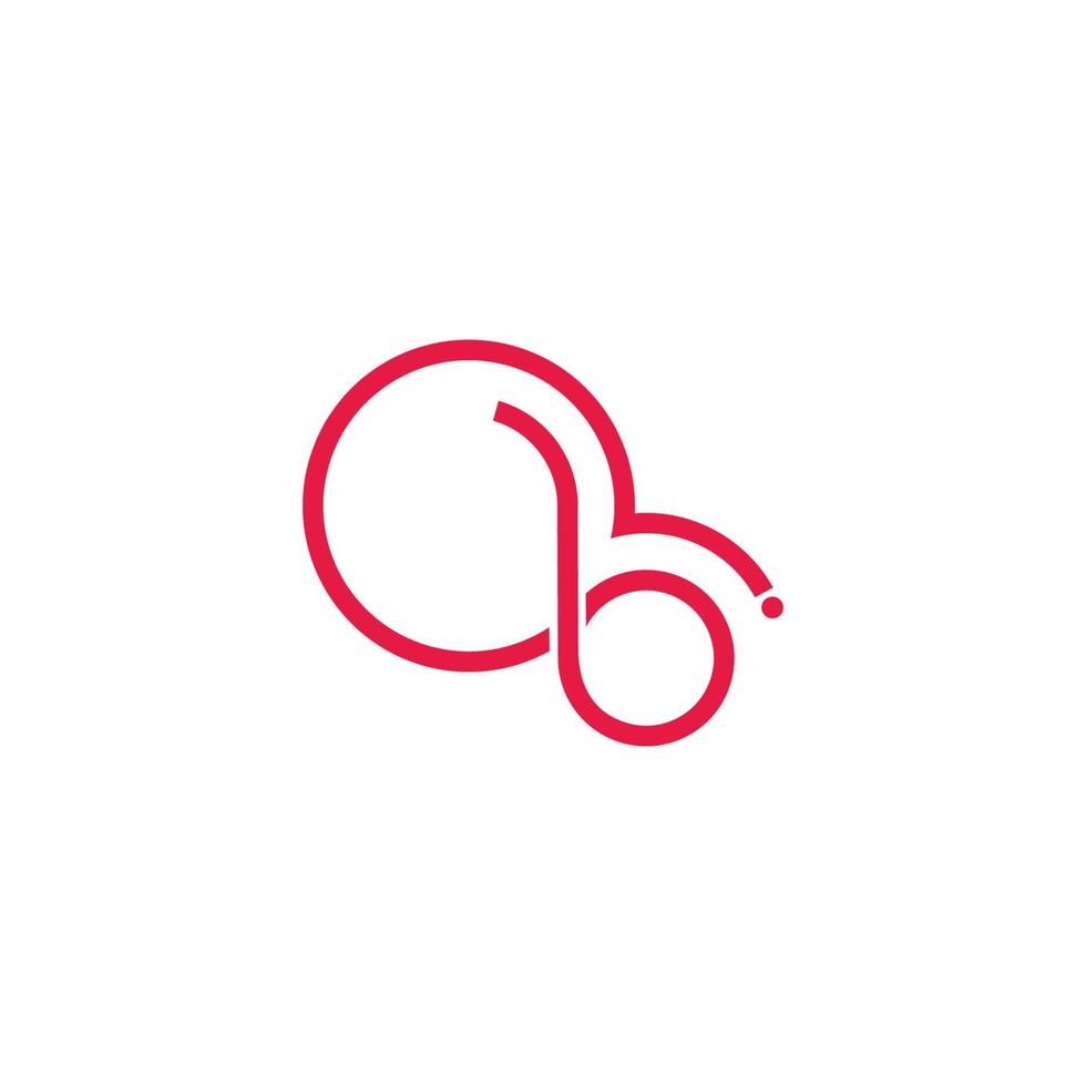 letter b loop geometric line thin logo vector