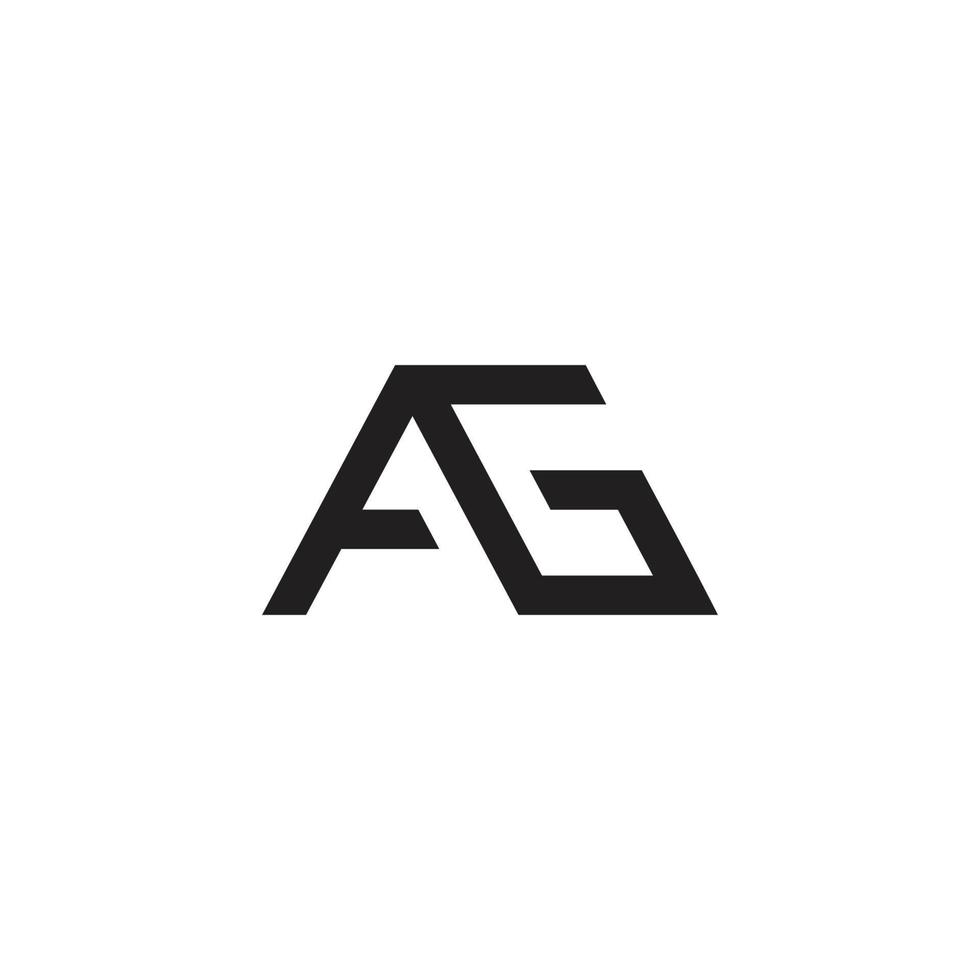 letter ag simple linked geometric line logo vector
